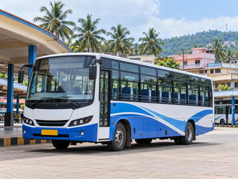 கேரள நகரப் பேருந்து நிறுத்தத்தைப் பிரதிநிதித்துவப்படுத்தும் கற்பனைக் காட்சி; நிகழ்வுப் புகைப்படம் அல்ல