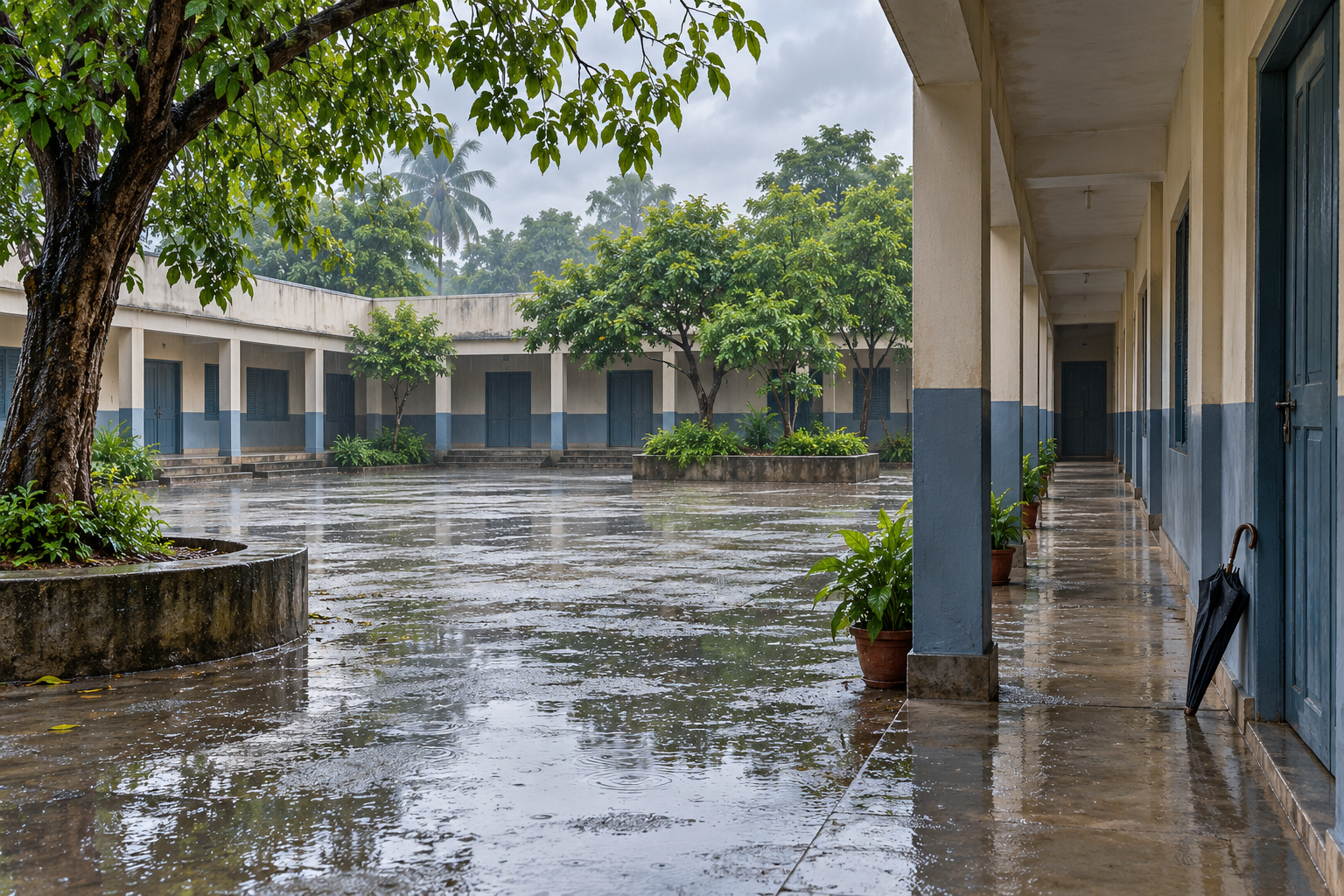 மழையால் பள்ளிகளுக்கு விடுமுறை: அக்டோபர் 21 நிலவரம் — AI விளக்கப்படம்