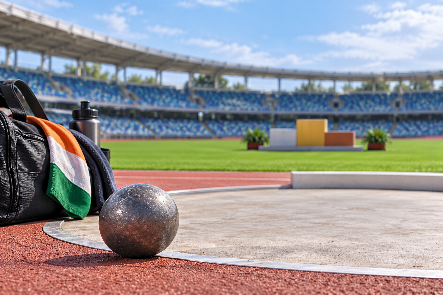 குண்டு எறிதலில் மூன்று பதக்கங்களும் இந்தியாவுக்கு — AI விளக்கப்படம்