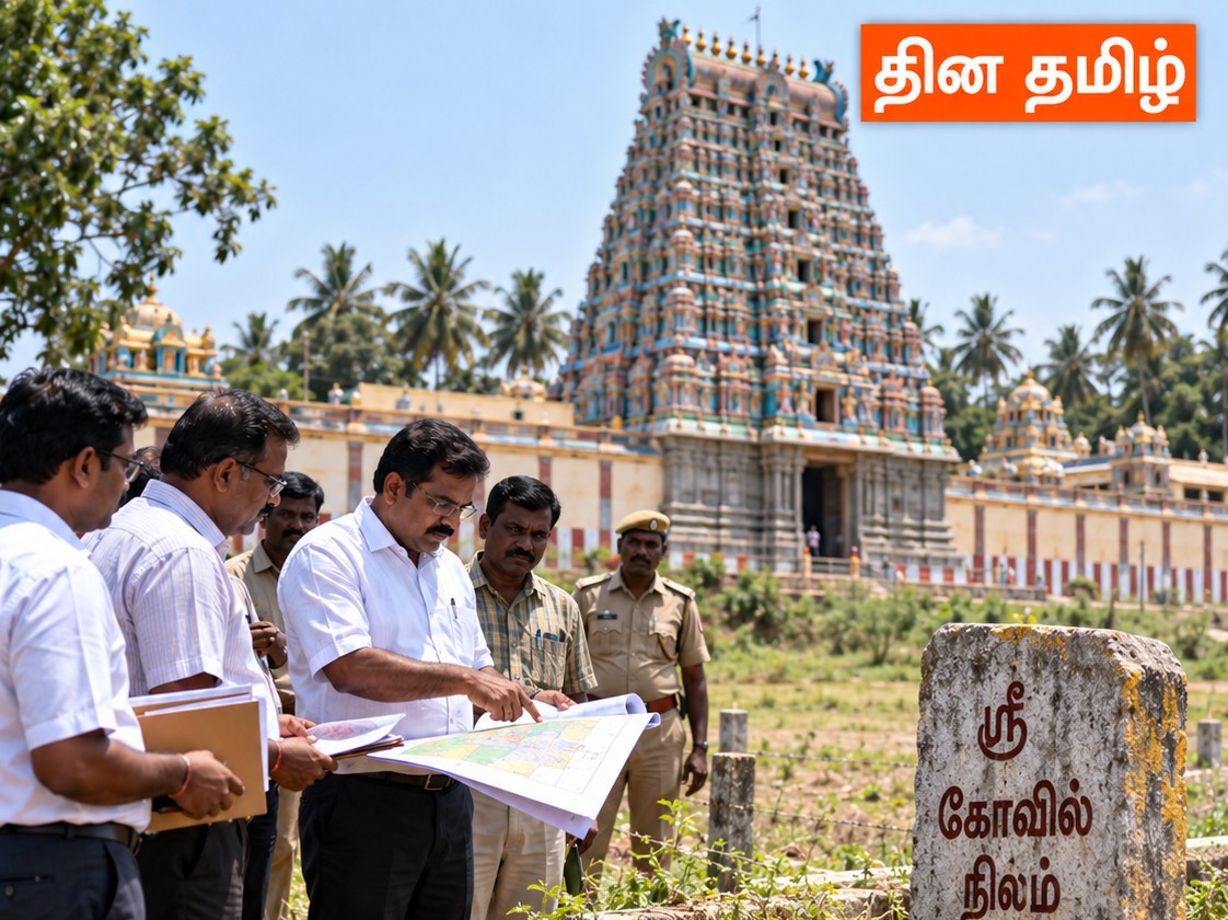 கோவில் நில மீட்பு, வாடகை வசூல் குறித்து ஆய்வு — வழங்கப்பட்ட விளக்கப்படம்; சம்பவப் புகைப்படம் அல்ல